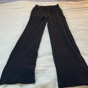 TNA loungewear pants; size 2XS; 60% cotton and 40% polyester; black; waffle knit